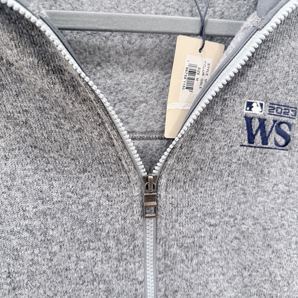 Peter Millar 2023 World Series MLB Fleece Full Zip Hoodie Men's M Gray NWT - Picture 4 of 15